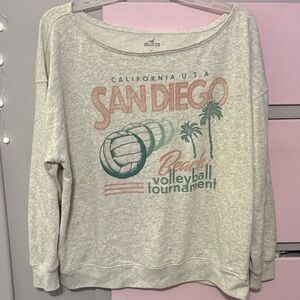 hollister oversized off the shoulder crewneck